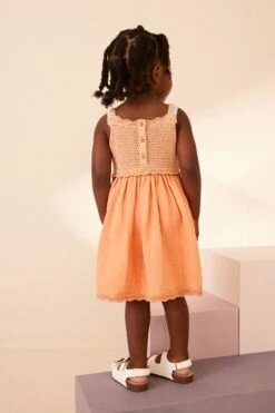 Next Orange - Kleid Mit Schmetterlingsmotiv (3 Monate Bis 7 Jahre) -MONSON Kleidung Geschaft 956522s3