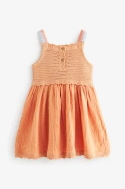 Next Orange - Kleid Mit Schmetterlingsmotiv (3 Monate Bis 7 Jahre) -MONSON Kleidung Geschaft 956522s6