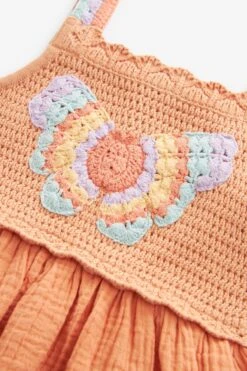 Next Orange - Kleid Mit Schmetterlingsmotiv (3 Monate Bis 7 Jahre) -MONSON Kleidung Geschaft 956522s7