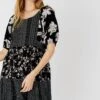 Accessorize Geblümtes Kleid Mit Puffärmeln, Schwarz -MONSON Kleidung Geschaft A29287s