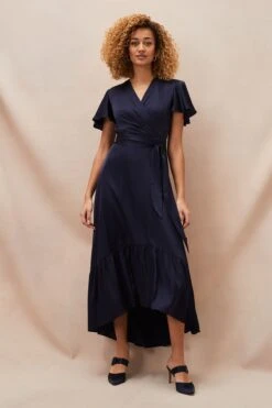 Phase Eight Nancie Kleid Mit Nach Hinten Abfallendem Saum, Blau