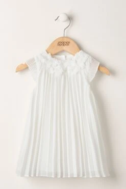Mamas & Papas Babykleidung Mädchen Plissée-Kleid, Weiß