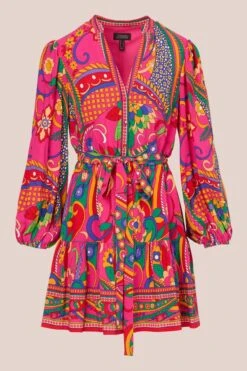 Adrianna Papell Bedrucktes, Kurzes Kleid, Rosa -MONSON Kleidung Geschaft B06747s6