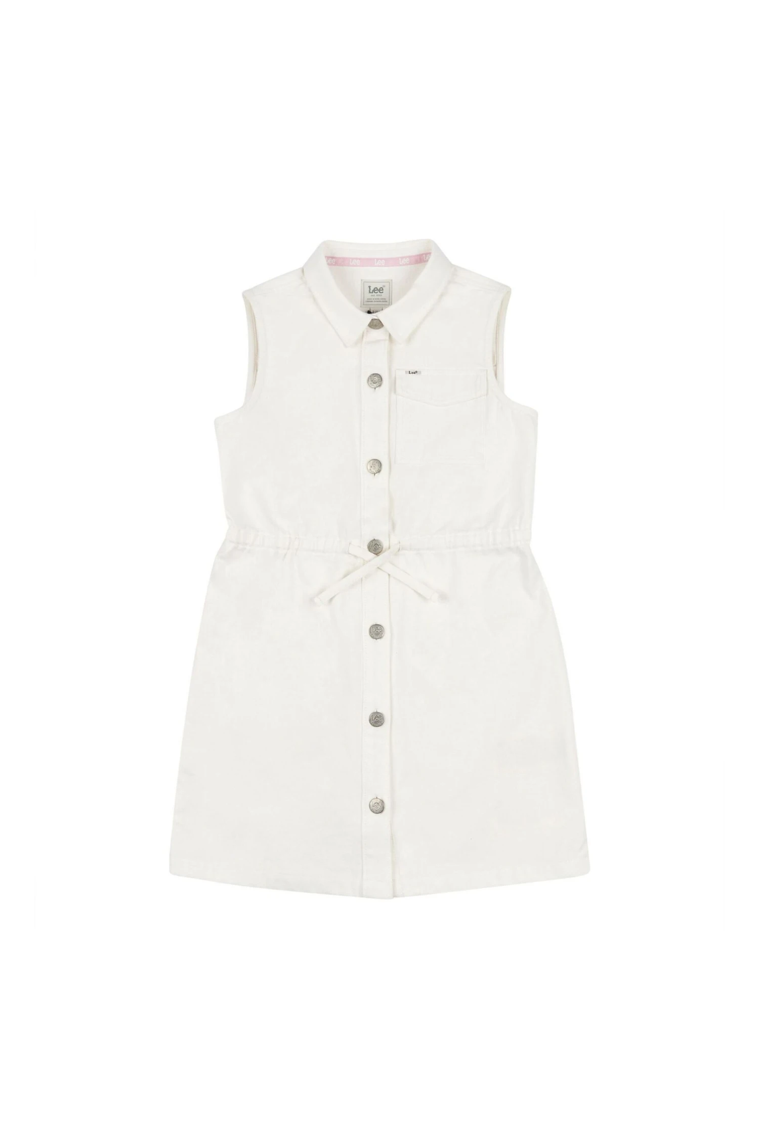 Lee Mädchen Ärmelloses Kleid Aus Twill, Weiß 8 Lee Mädchen Ärmelloses Kleid Aus Twill, Weiß – Bild 6