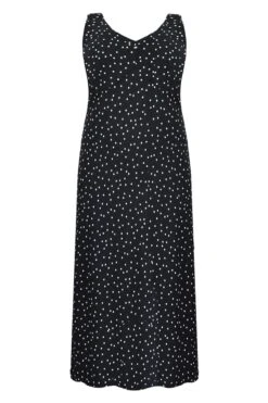 Live Unlimited Curve Gepunktetes, Asymmetrisches Kleid, Schwarz -MONSON Kleidung Geschaft B10944s4