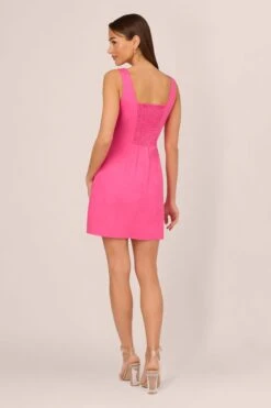 Adrianna Papell Kurzes Kleid In A-Linie, Pink -MONSON Kleidung Geschaft B21651s2