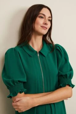 Phase Eight Candice Ausgestelltes Kleid Mit Reißverschluss, Grün -MONSON Kleidung Geschaft B24194s4