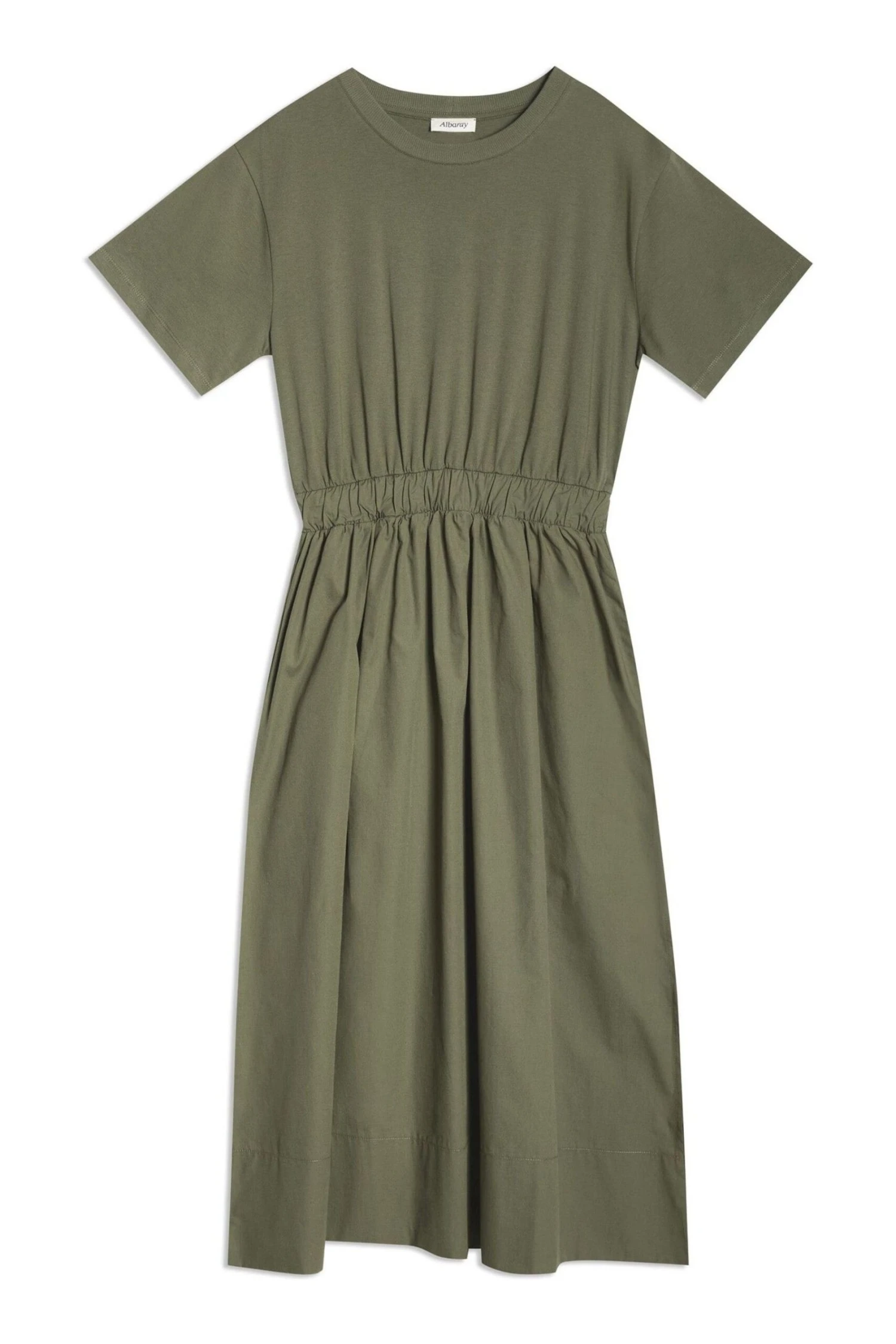 Albaray Gewebtes T-Shirt-Kleid Aus Materialmix, Grün 8 Albaray Gewebtes T-Shirt-Kleid Aus Materialmix, Grün – Bild 6