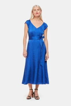 Whistles Arie Kleid In Kurzgröße Mit Verdrehtem Design, Kobaltblau