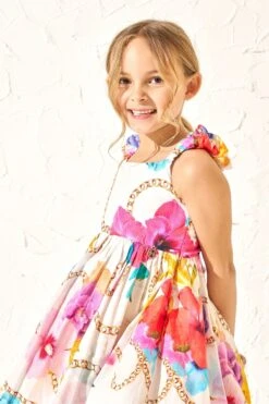 Angel & Rocket Katie Multi Tiered Bedruckt Weißes Kleid -MONSON Kleidung Geschaft B25381s3