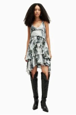 Allsaints Cavarly Valley Kleid, Mehrfarbig -MONSON Kleidung Geschaft B26051s3