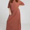 Simply Be Weiches, Geripptes Maxi-T-Shirt-Kleid, Pink -MONSON Kleidung Geschaft B27 341s