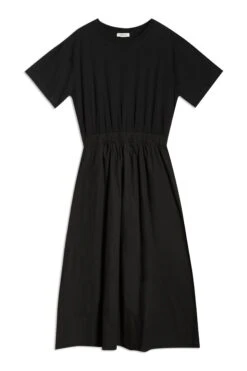 Albaray T-Shirt-Kleid Aus Webmix, Schwarz -MONSON Kleidung Geschaft B33054s6