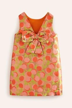 Boden Metallic-Kleid Mit Schleife Hinten, Apricot -MONSON Kleidung Geschaft B37330s2