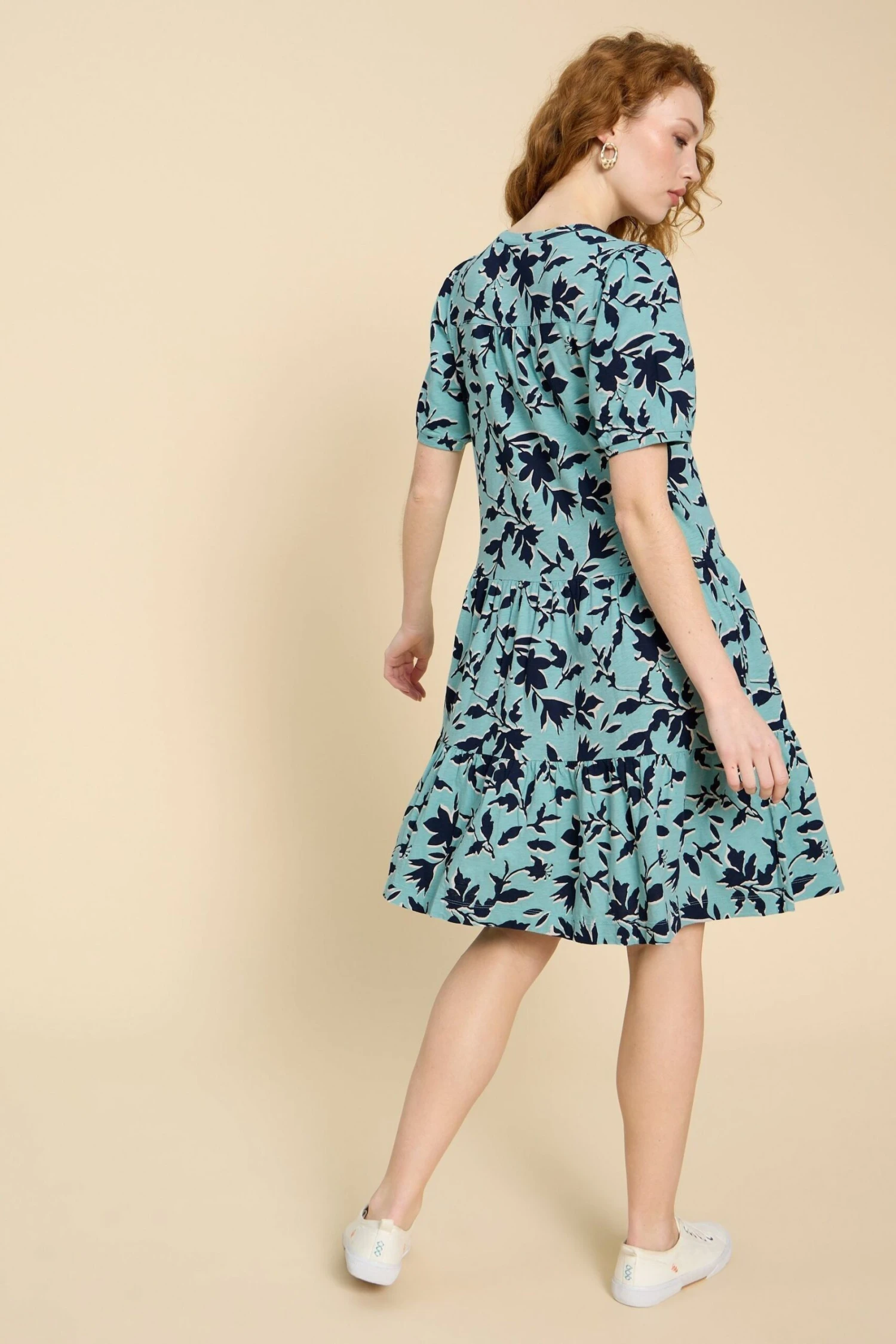 White Stuff Blaues Clara Kleid Aus Baumwoll-Jersey 4 White Stuff Blaues Clara Kleid Aus Baumwoll-Jersey – Bild 2