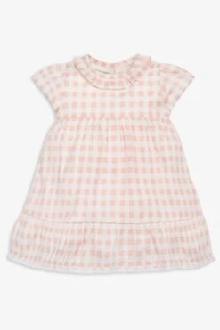 The Little Tailor Baby Set Mit Kleid Und Höschen Aus Baumwolle Mit Vichy-Karos, Rosa -MONSON Kleidung Geschaft B39859s3