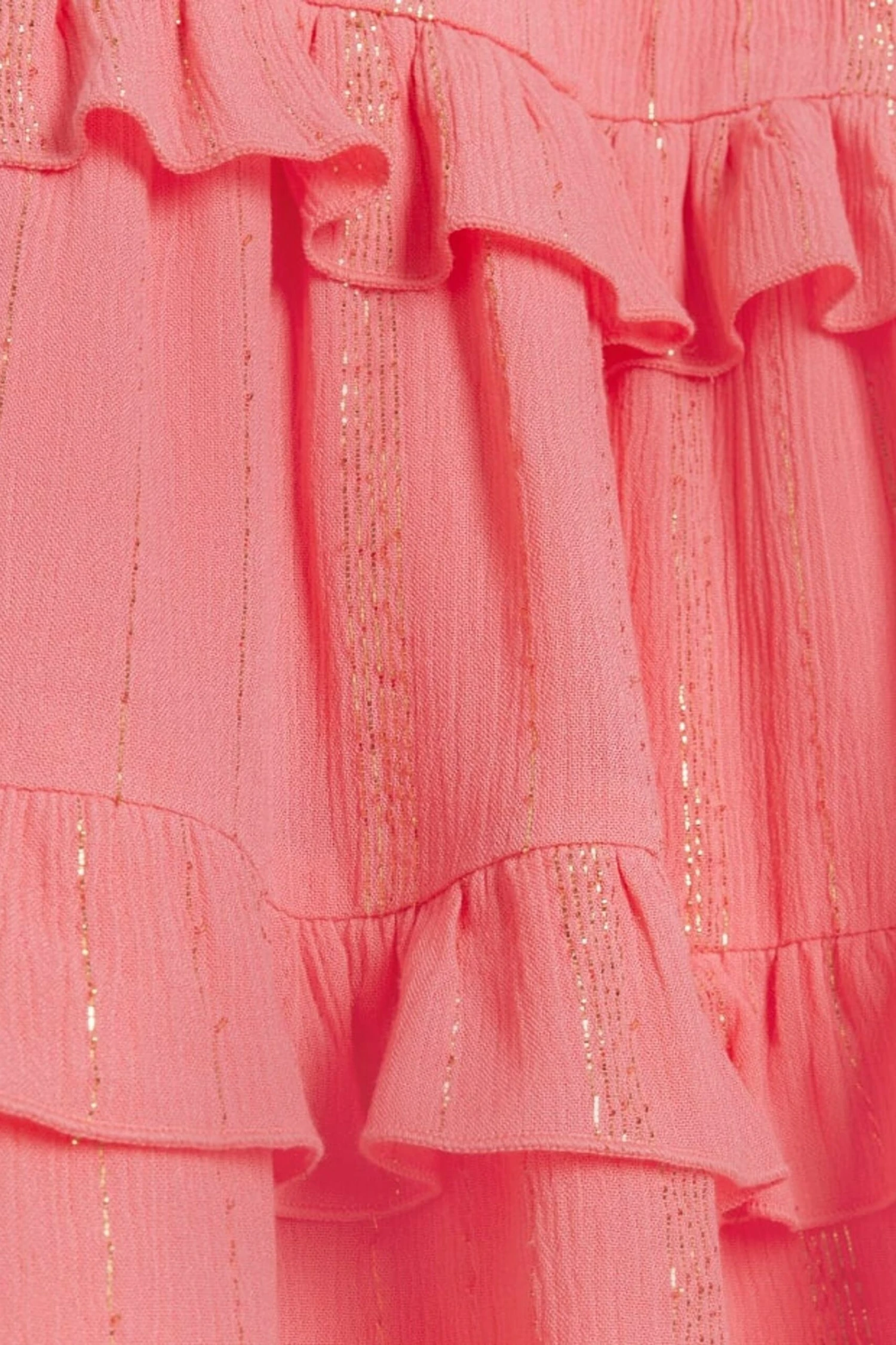 River Island Mädchen Gestuftes Kleid In Glitzer-Optik, Koralle 5 River Island Mädchen Gestuftes Kleid In Glitzer-Optik, Koralle – Bild 3