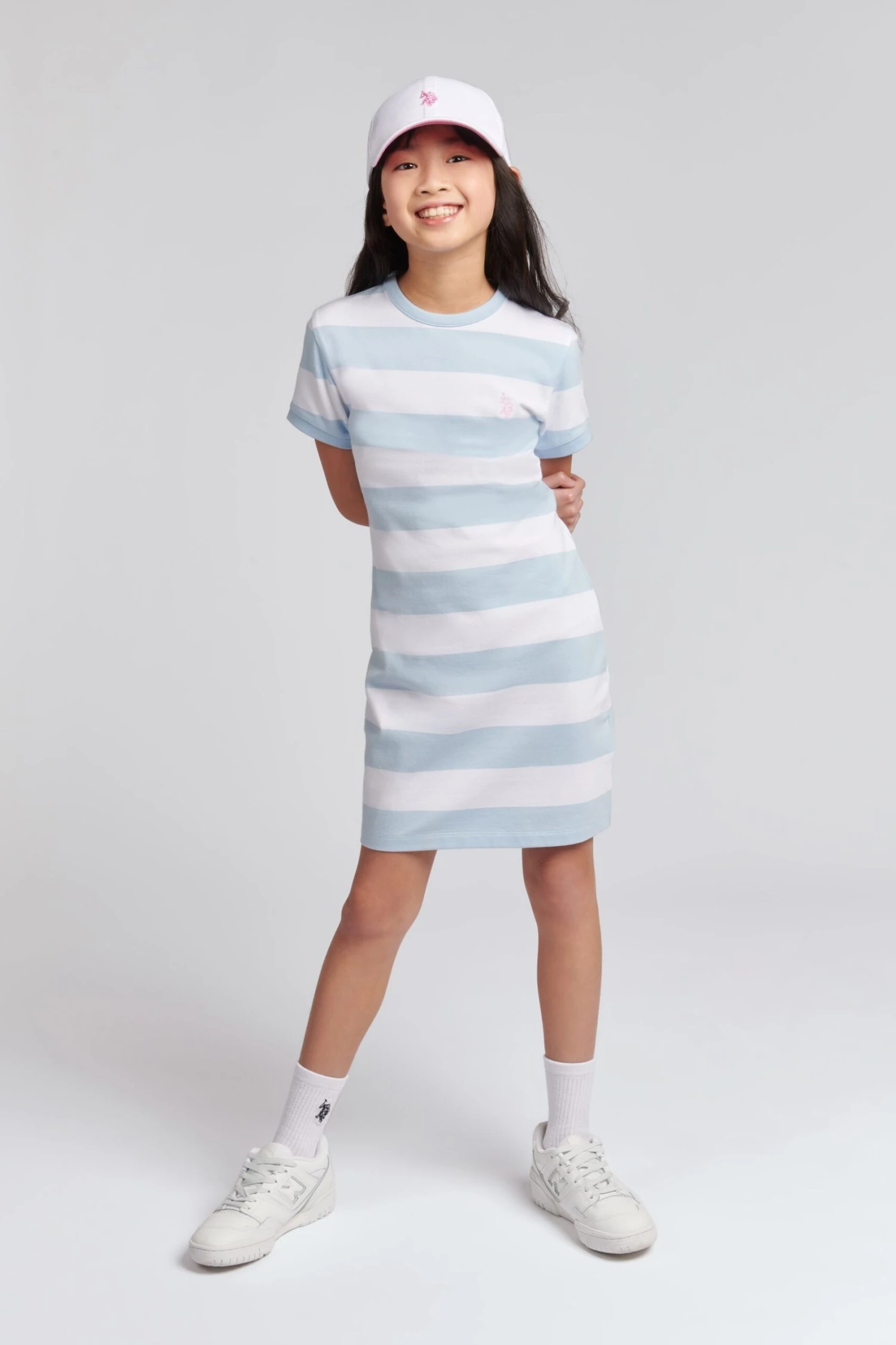 U.S. Polo Assn. Mädchen Gestreiftes T-Shirt-Kleid 5 U.S. Polo Assn. Mädchen Gestreiftes T-Shirt-Kleid – Bild 3