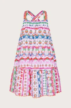 Monsoon Kleid Mit Streifen- Und Obstmuster