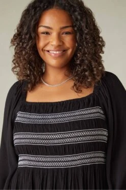 Live Unlimited Curve Wadenlanges Kleid, Schwarz -MONSON Kleidung Geschaft B50137s4