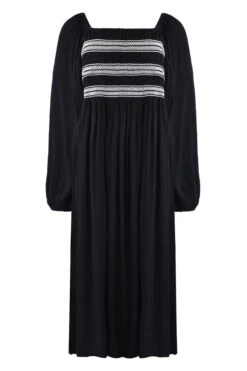 Live Unlimited Curve Wadenlanges Kleid, Schwarz -MONSON Kleidung Geschaft B50137s7