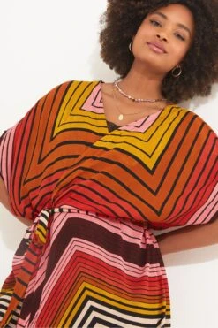 Joe Browns Multiway Kimono-Kleid Mit Zickzack-Muster Und Gürtel -MONSON Kleidung Geschaft B53727s5