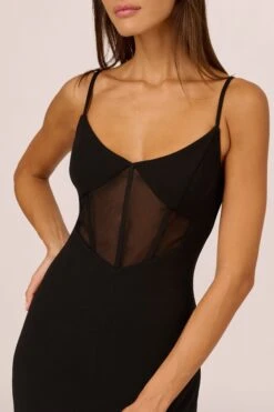 Adrianna Papell Kleid Aus Strick Und Krepp, Schwarz -MONSON Kleidung Geschaft B56806s4