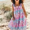 Monsoon Kleid Mit Regenbogen-Ikatmuster -MONSON Kleidung Geschaft B58536s