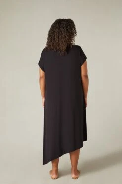Live Unlimited Asymmetrisches Kleid Aus Jersey, Schwarz -MONSON Kleidung Geschaft B63833s3