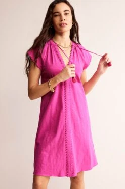 Boden Millie Kleid Aus Baumwolle Mit Bommeln