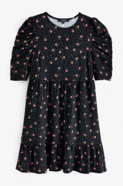 Simply Be Superweiches, Gesmoktes Kleid, Schwarz -MONSON Kleidung Geschaft B70 565s5