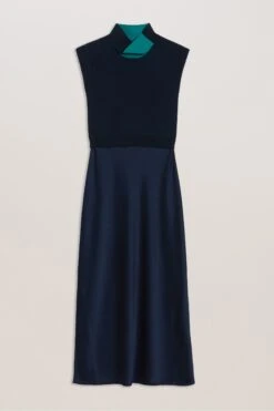 Ted Baker Easy Fit Paolla Kleid Mit Gedrehtem Ausschnitt, Blau -MONSON Kleidung Geschaft B71185s4