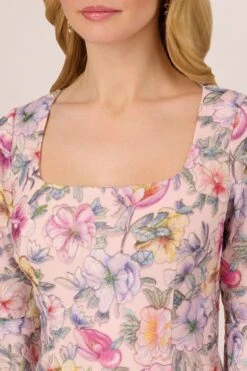 Adrianna Papell Kurzes Kleid Mit Blumenmuster, Rosa -MONSON Kleidung Geschaft B74016s4