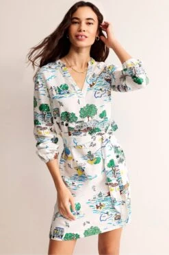 Boden Cleo Leinen Kleid Mit Gebundener Taille