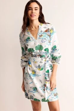 Boden Cleo Leinen Kleid Mit Gebundener Taille -MONSON Kleidung Geschaft B74215s4