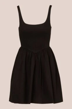 Adrianna Papell Kurzes Kleid Aus Stretch-Baumwolle, Schwarz -MONSON Kleidung Geschaft B83110s6