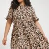 Simply Be Superweiches, Gesmoktes Kleid Mit Animal-Print -MONSON Kleidung Geschaft B87 561s