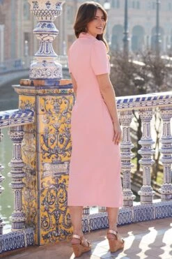 Sosandar Denim-Kleid Mit Geraffter Taille Und Popper-Front -MONSON Kleidung Geschaft B90135s3