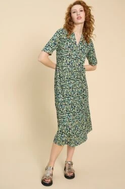 White Stuff Naya Jersey-Kleid, Grün -MONSON Kleidung Geschaft B90496s3