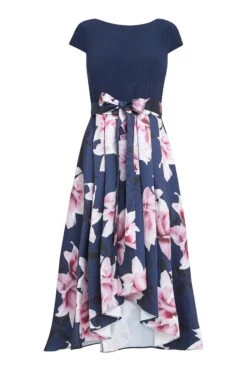 Gina Bacconi Billie Bedrucktes T-Shirt-Kleid Mit Asymmetrischem Saum Und Bindegürtel, Blau -MONSON Kleidung Geschaft B92086s6