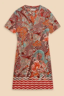 White Stuff Tammy Kleid Aus Baumwolljersey, Rot -MONSON Kleidung Geschaft B92623s5