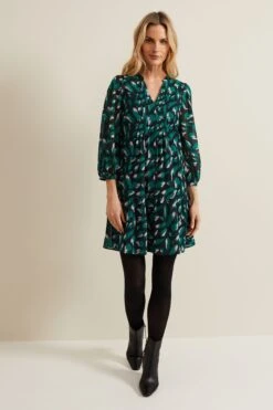 Phase Eight Penele Kleid Mit Abstraktem Muster, Grün -MONSON Kleidung Geschaft B93093s3