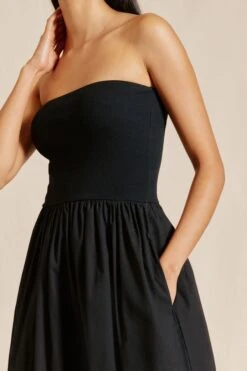 Albaray Bandeau-Kleid Aus Webmix, Schwarz -MONSON Kleidung Geschaft B96693s3