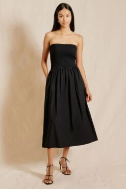 Albaray Bandeau-Kleid Aus Webmix, Schwarz -MONSON Kleidung Geschaft B96693s4