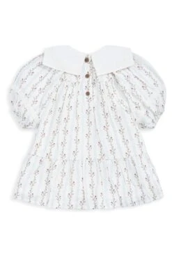 Mamas & Papas Laura Ashley Geblümtes Kleid Mit Marinekragen, Weiß -MONSON Kleidung Geschaft B97865s3