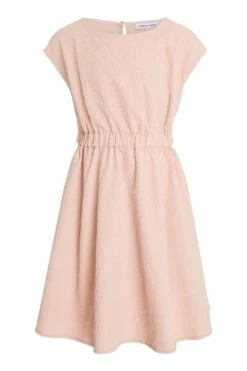 Calvin Klein Ausgestelltes Seersucker-Kleid, Rosa -MONSON Kleidung Geschaft B98392s4