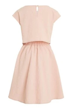 Calvin Klein Ausgestelltes Seersucker-Kleid, Rosa -MONSON Kleidung Geschaft B98392s5