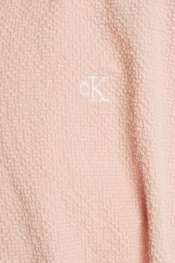 Calvin Klein Ausgestelltes Seersucker-Kleid, Rosa -MONSON Kleidung Geschaft B98392s6