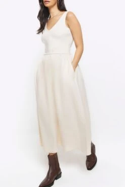 River Island Jersey-Mix-Midi Kleid -MONSON Kleidung Geschaft B99239s3