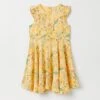 Polarn O Pyret Geblümtes Kleid Aus Biobaumwolle, Gelb